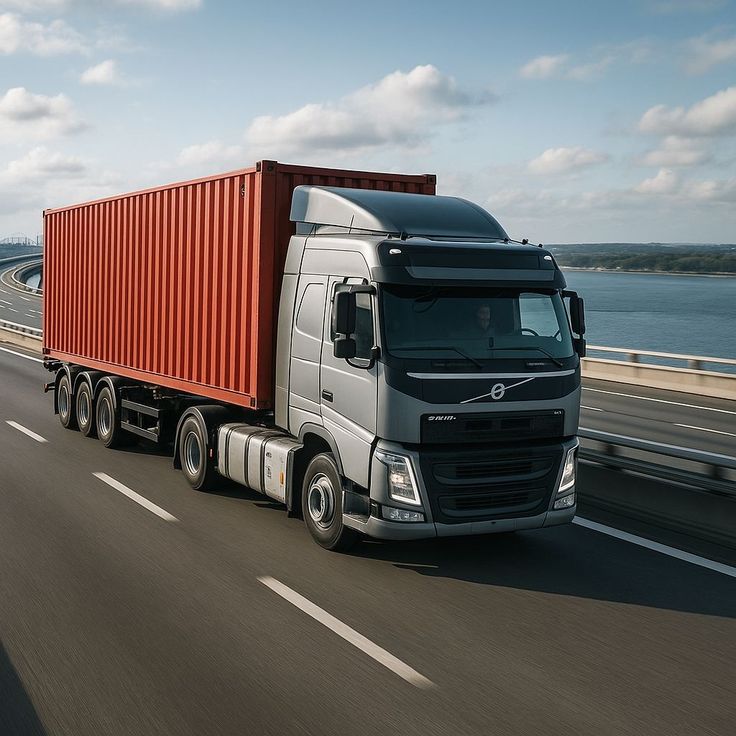 Volvo container truck returning from Kigali to Rwamagana